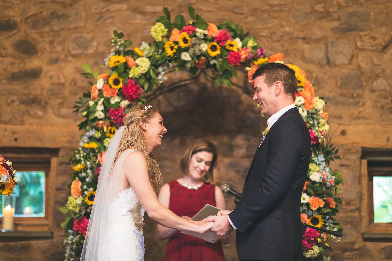 Willowwood Arboretum Wedding Ceremony Laughing