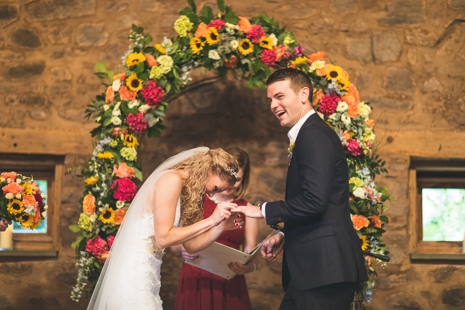 Bride puts ring on wrong hand
