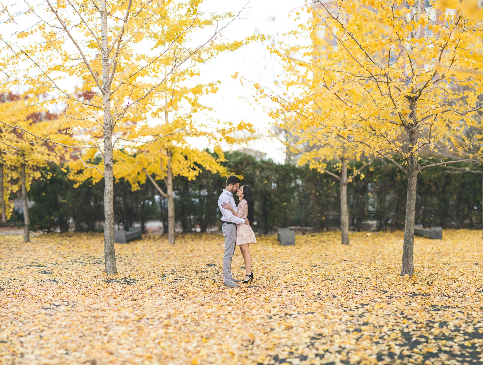 Fall Hoboken Engagement Photo