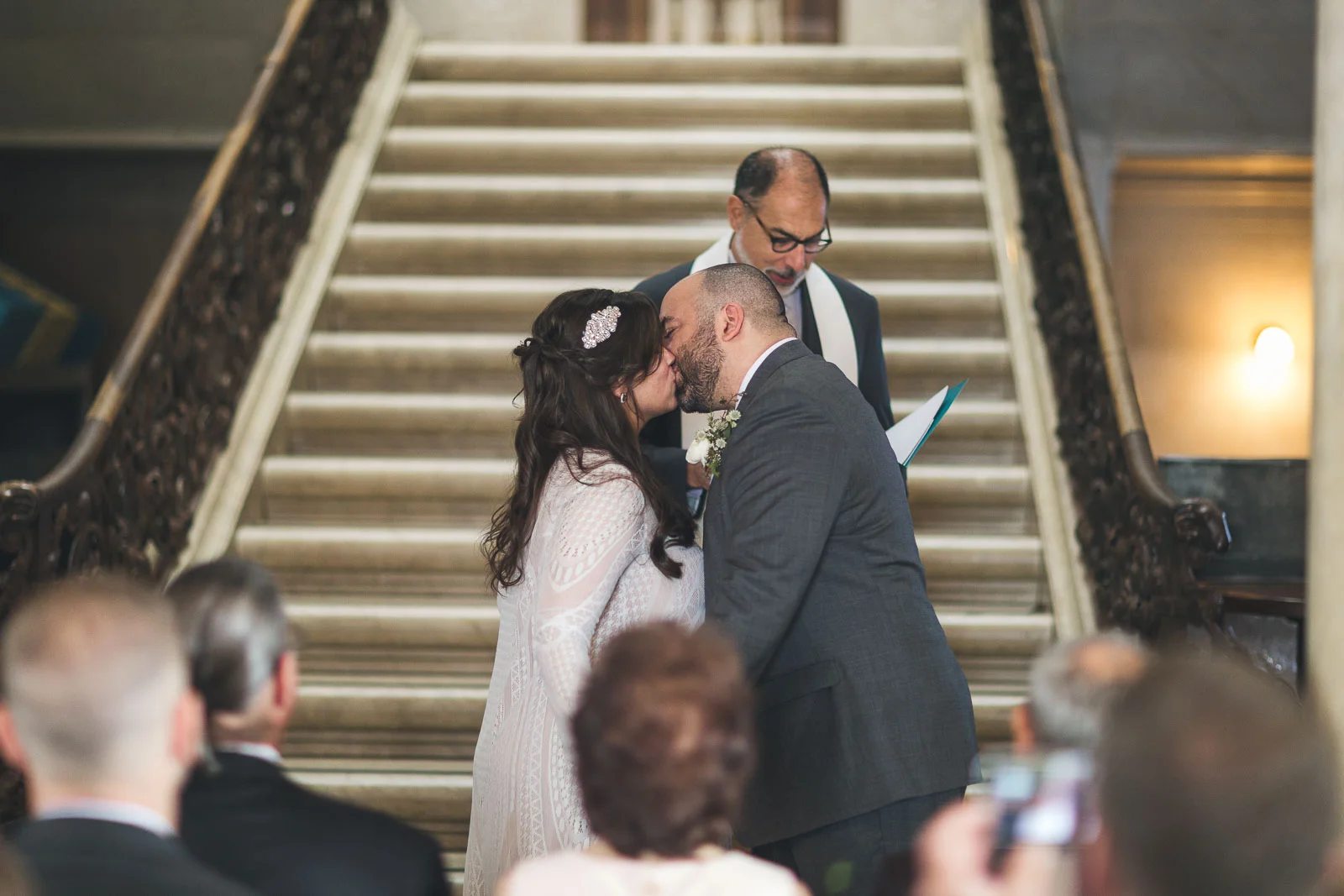 Jockey Hollow Wedding First Kiss