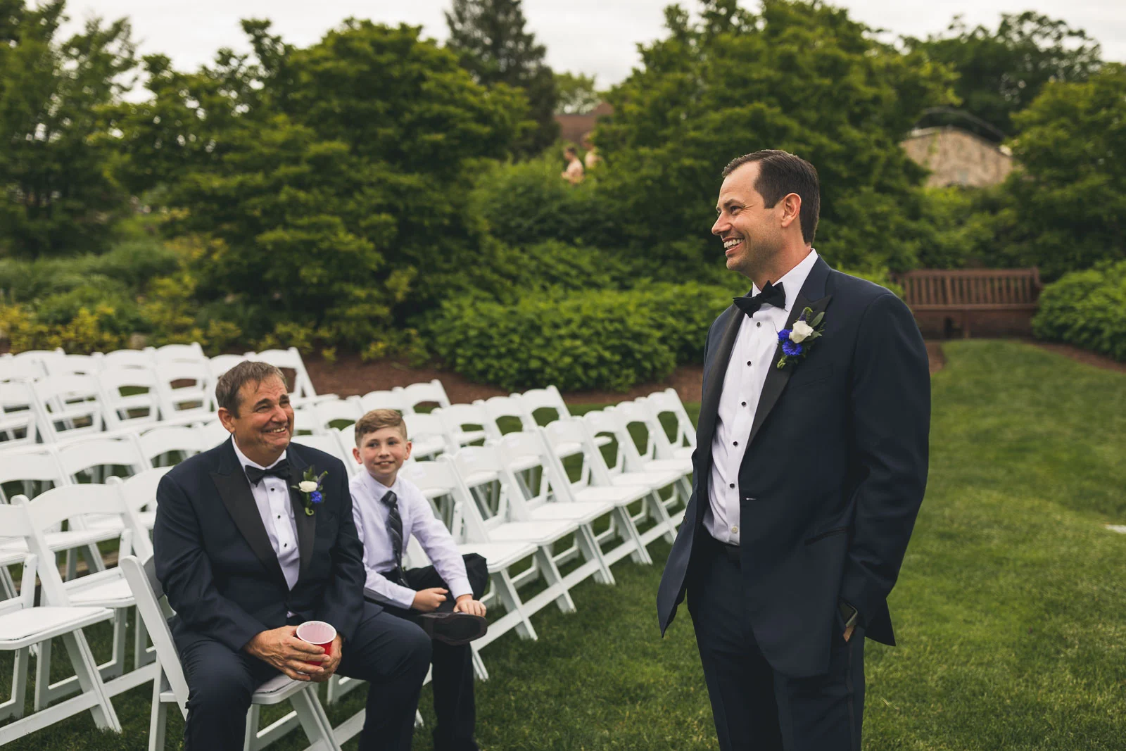 Groom waiting for ceremony to start