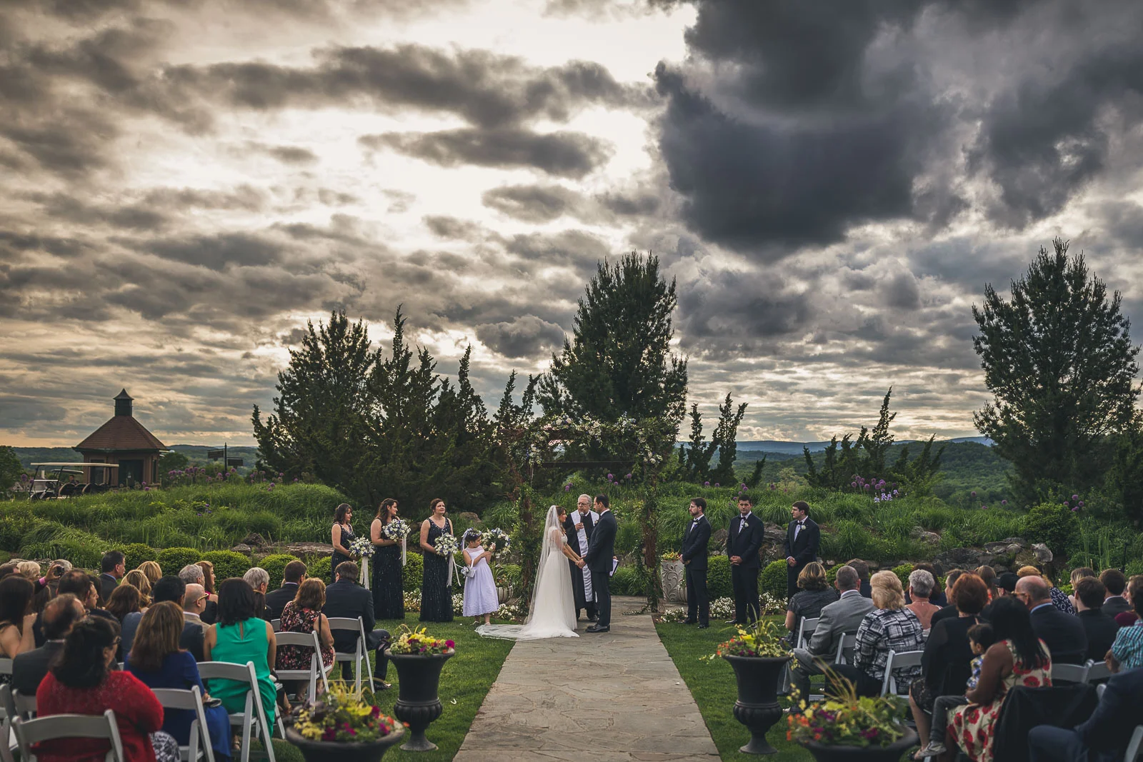 Dramatic Clouds Crystal Springs Resort Wedding