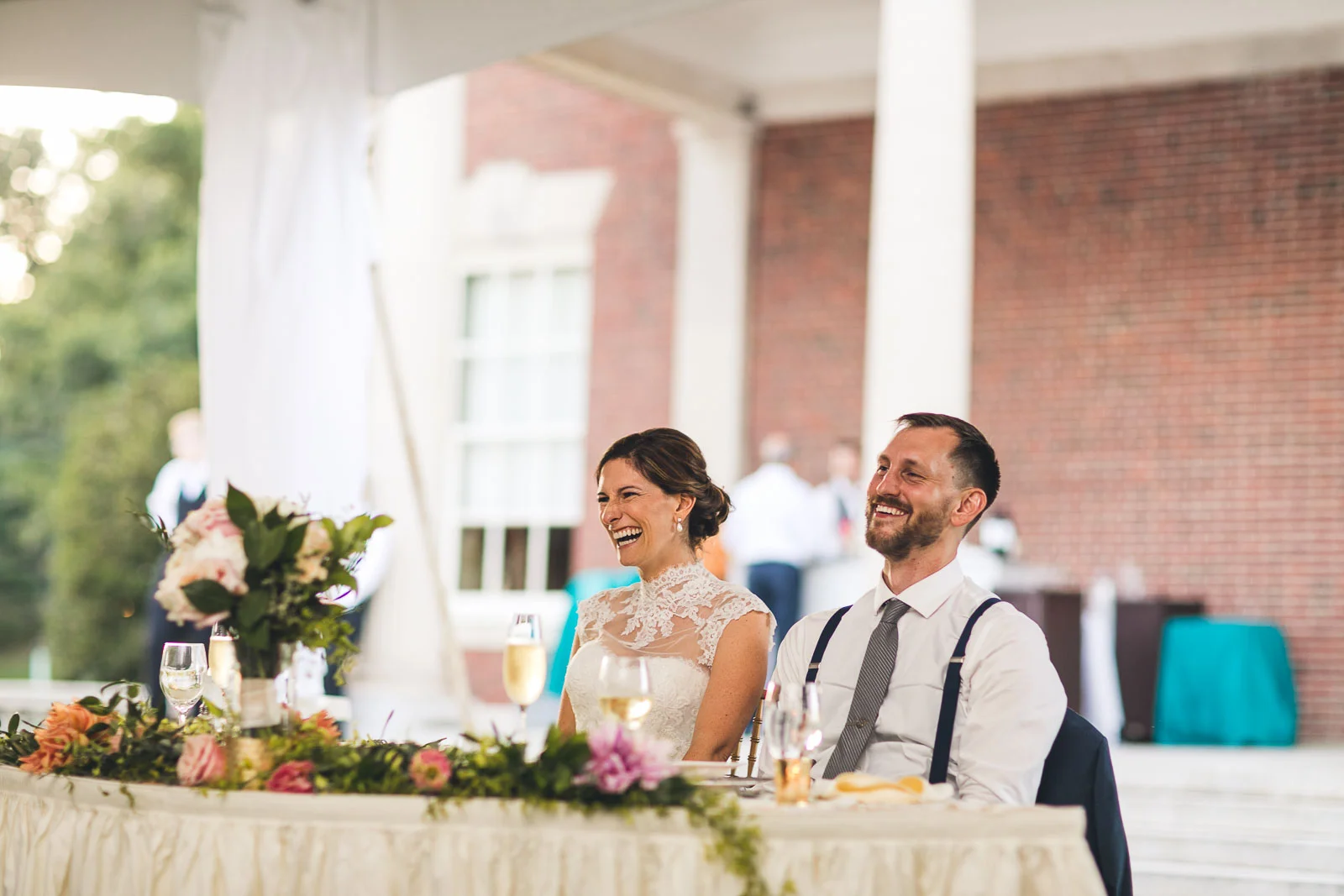 Couple laughs together