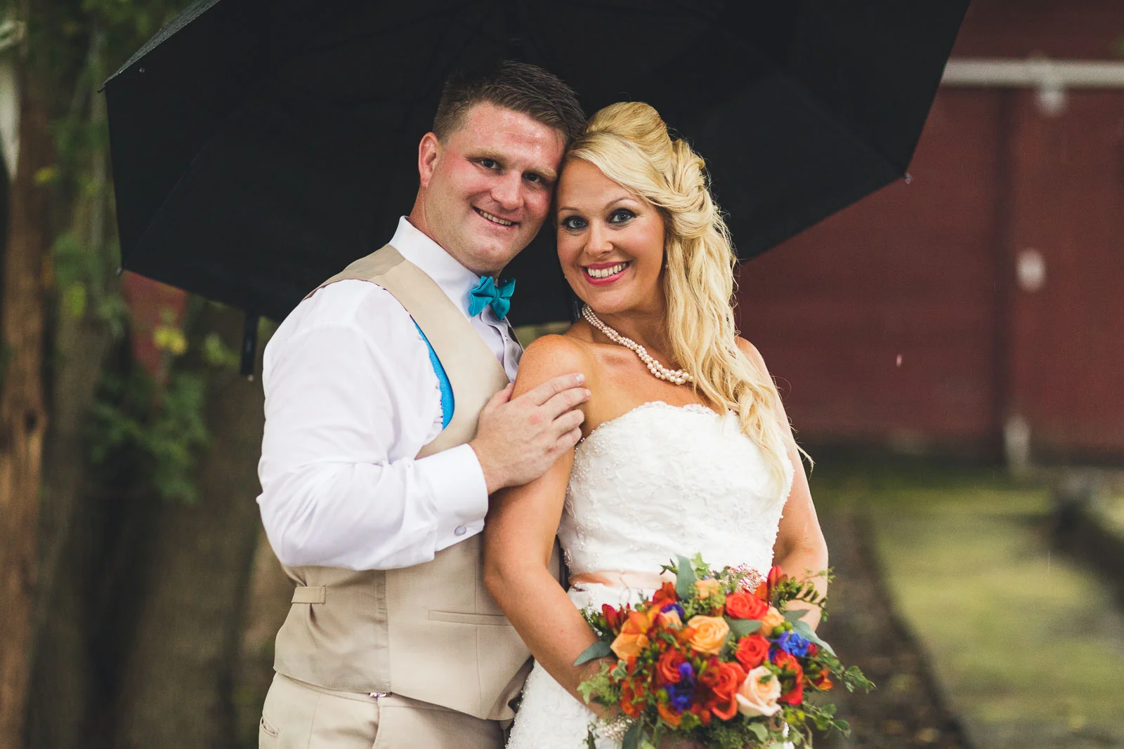 Farm Wedding in the Rain