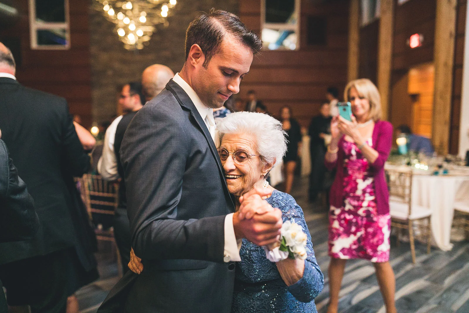 Groom dances with grandmother