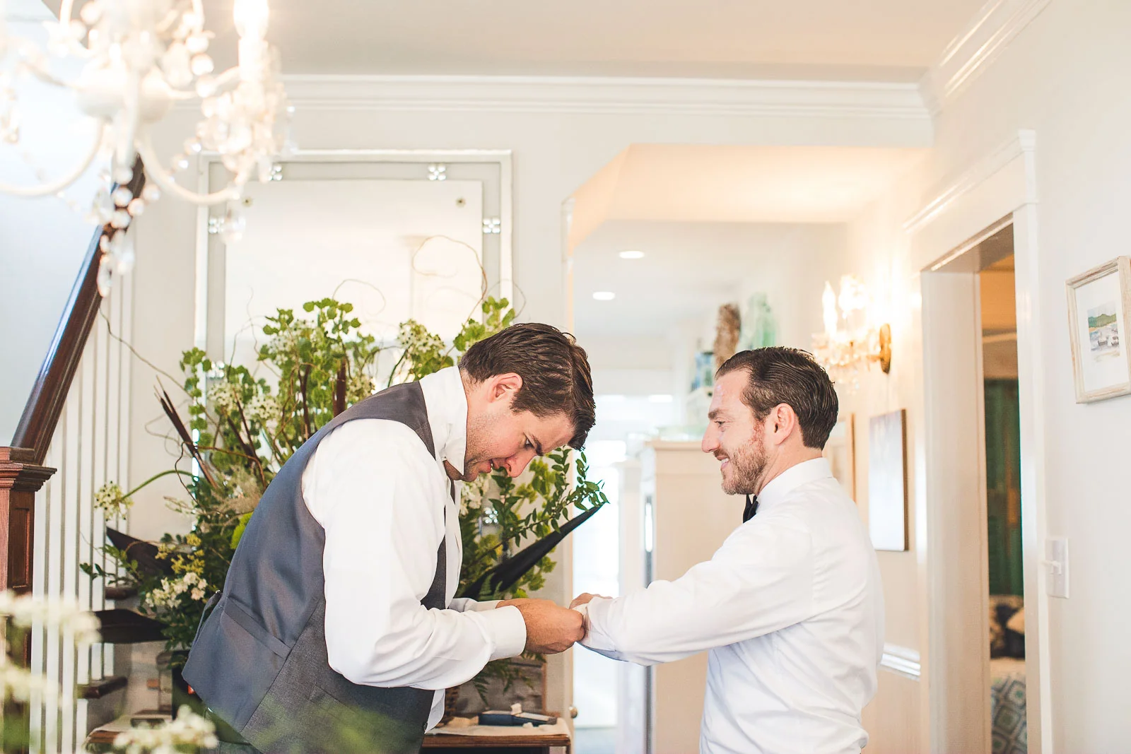 Groom gets help with cuff links