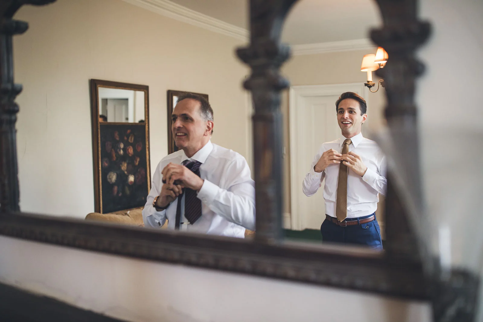 Dad and brother get ties on