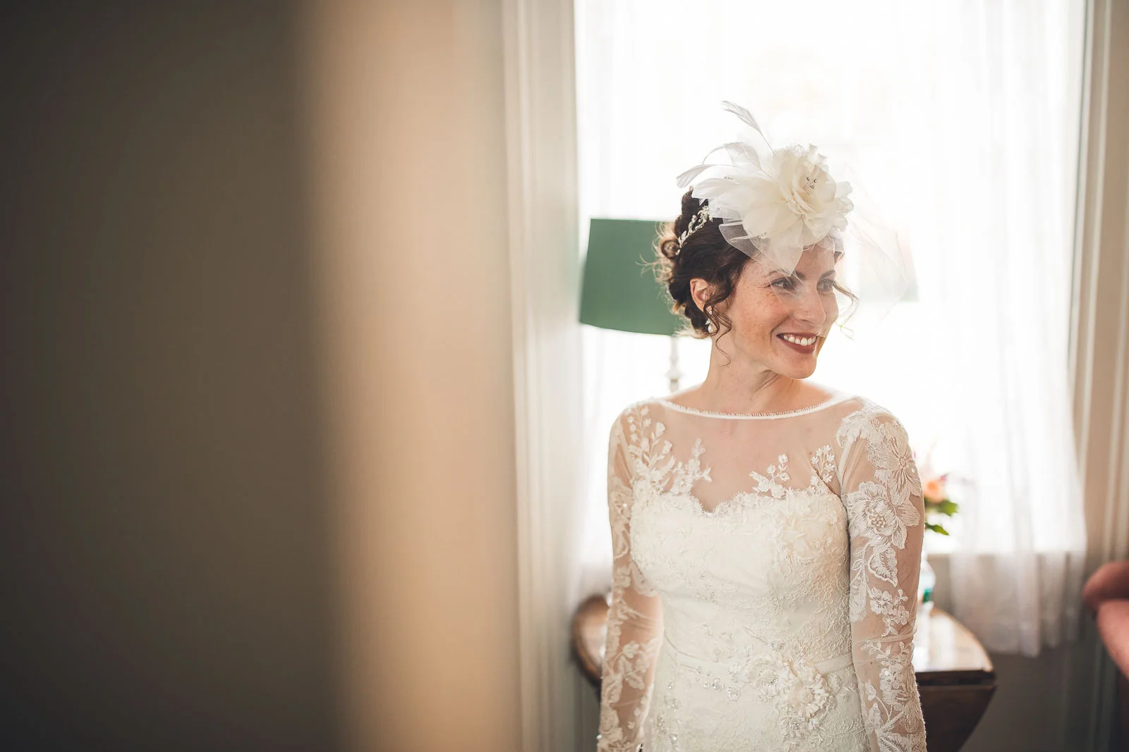 Bride smiles wedding photography