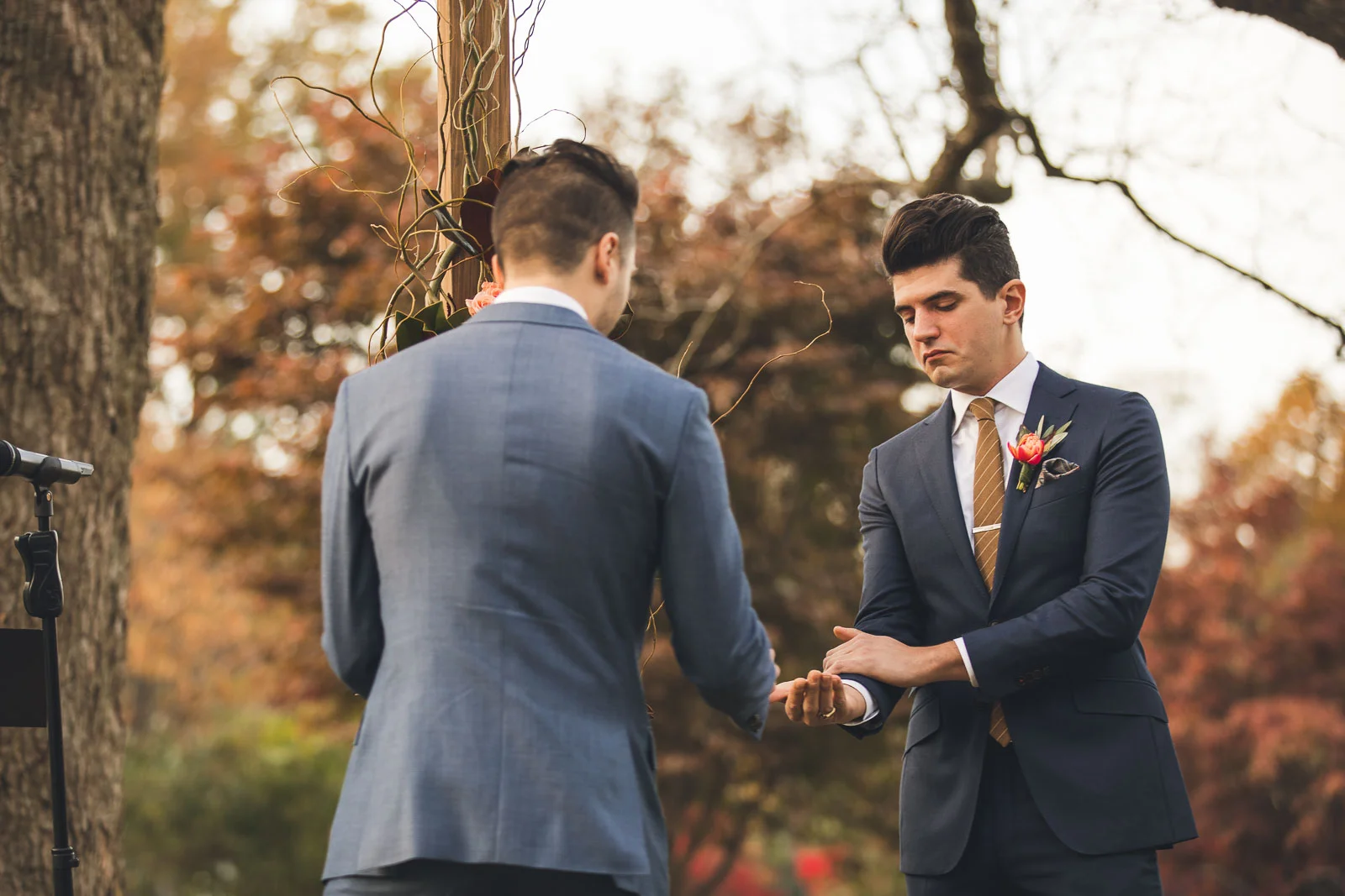 Groom gets rings from Brother