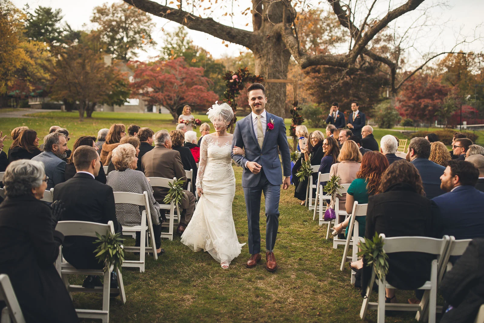 Just Married Wedding Ceremony Orange Lawn Tennis Club