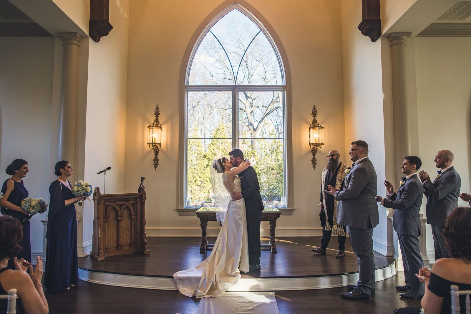 First Kiss Park Chateau Wedding Ceremony