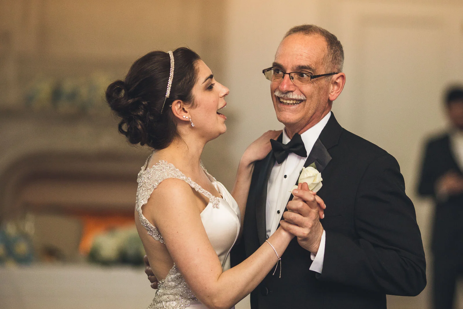 Bride and Father Dance Park Chateau
