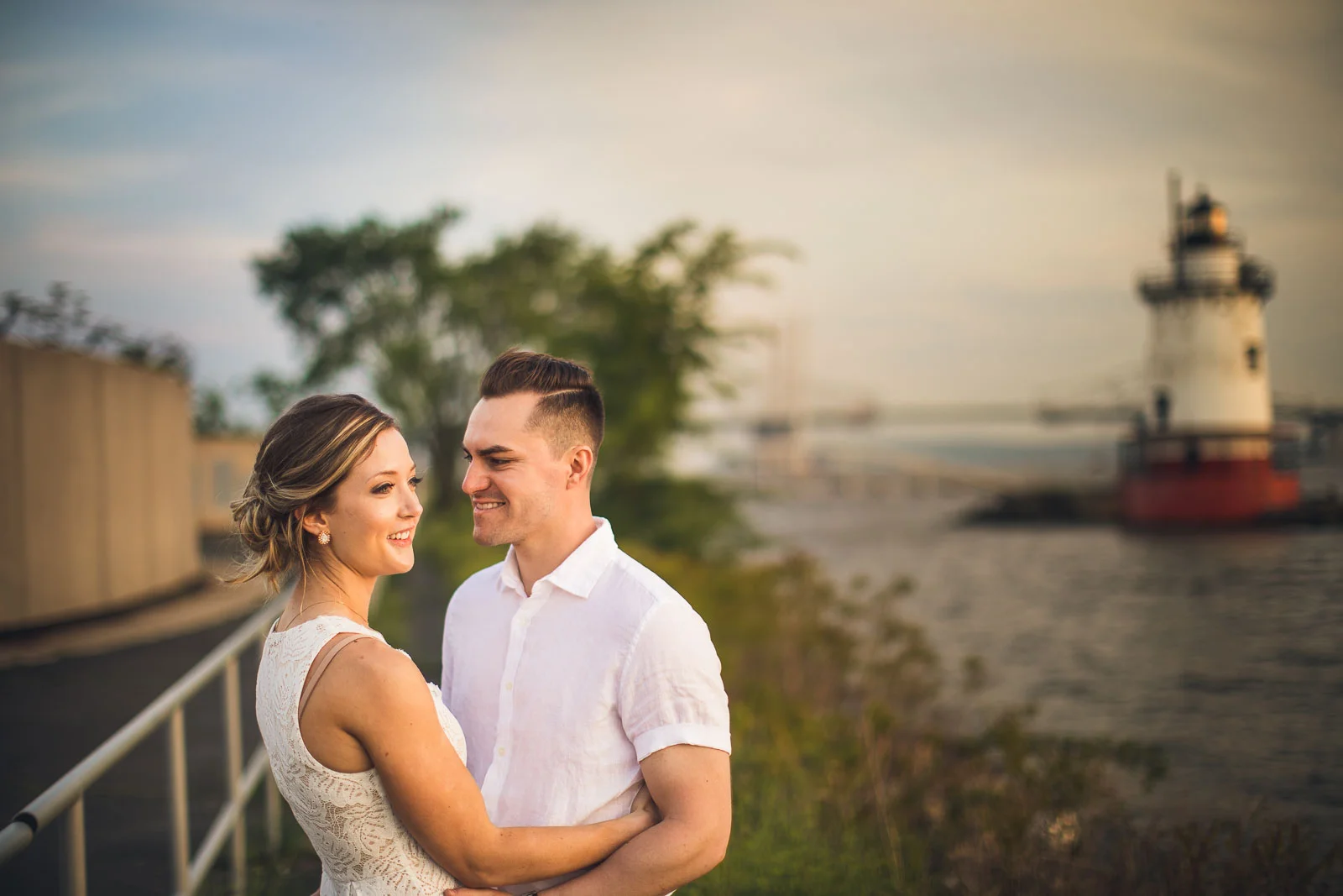 Tarrytown Lighthouse Engagement Photo