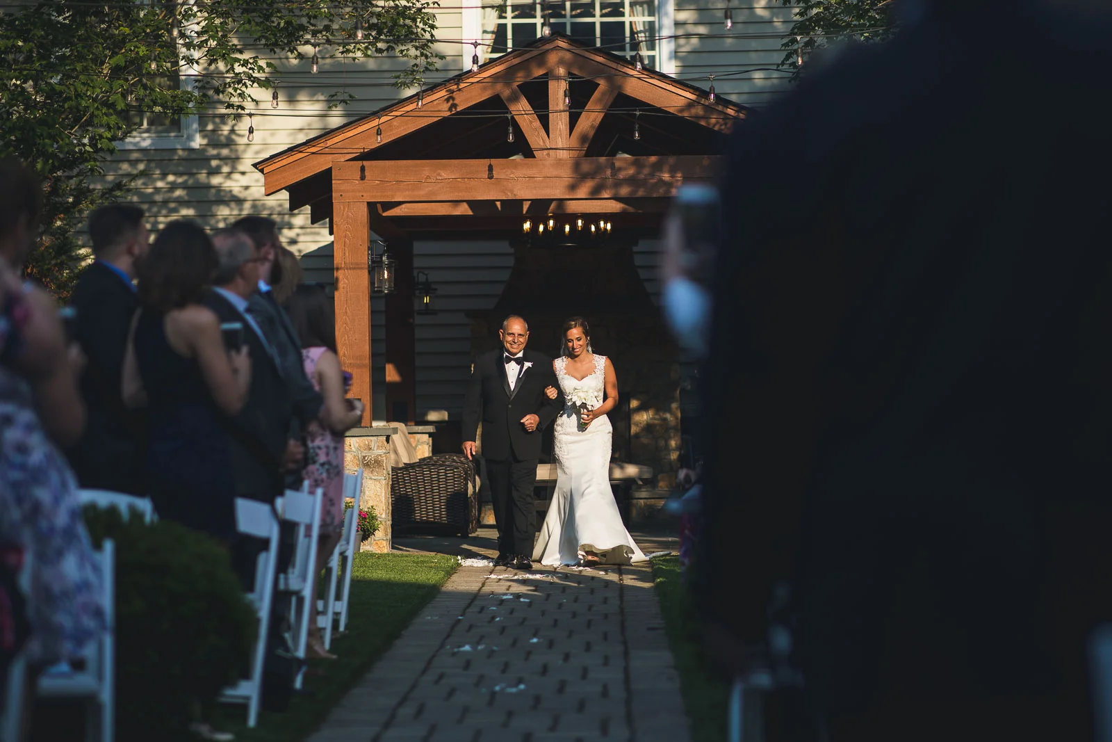Father walks Bride down Aisle