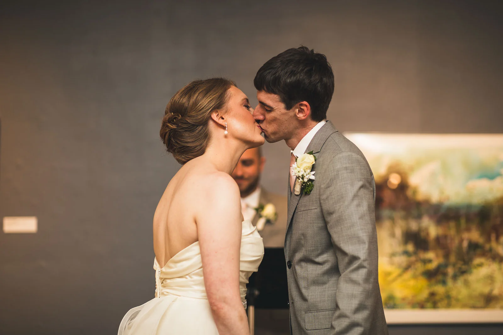 First Kiss Morris Museum Wedding