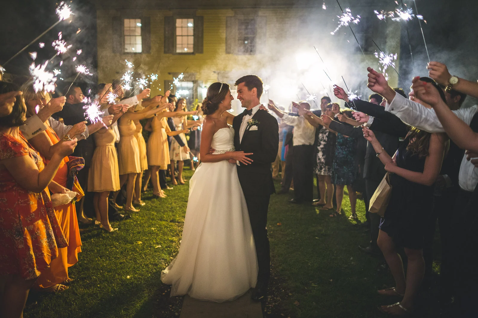 Inn at Millrace Pond Sparkler Exit Wedding