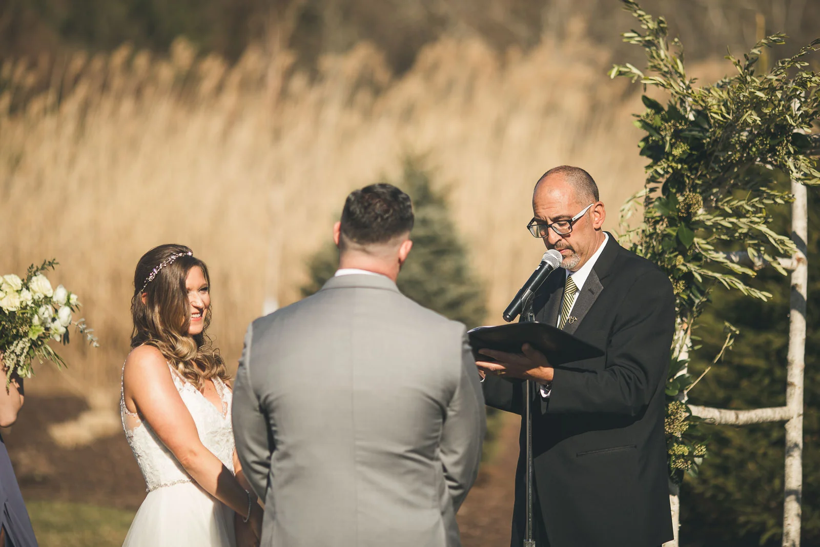 Bride Laughs Wedding Ceremony