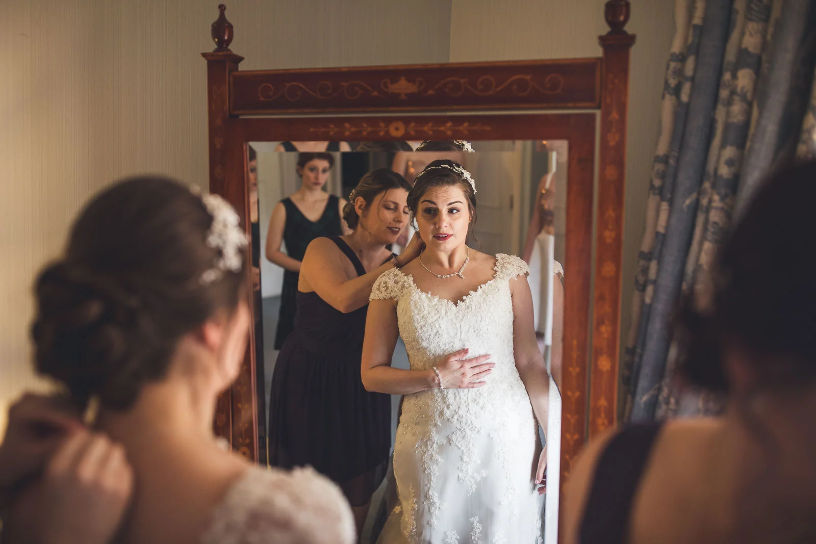 Bride getting final details