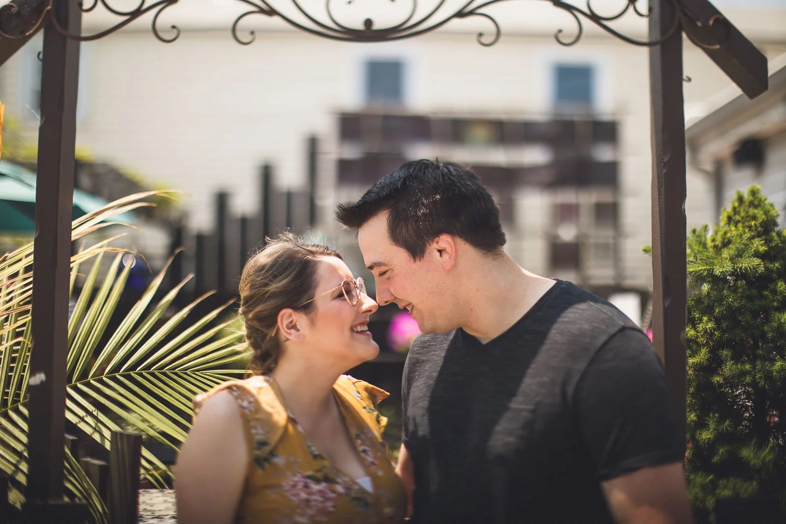Clinton NJ Garden Engagement Photo
