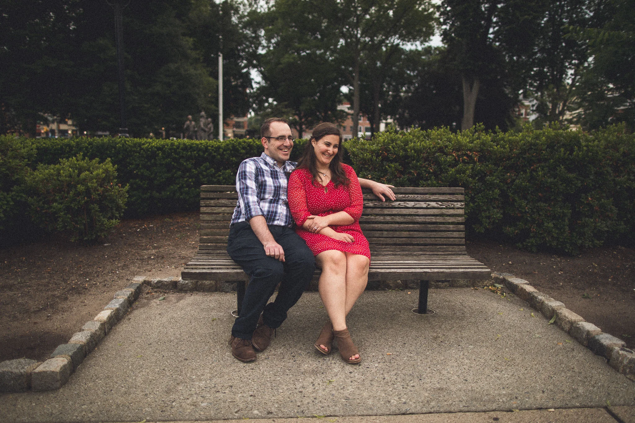 Couple Sitting on Bench Morristown