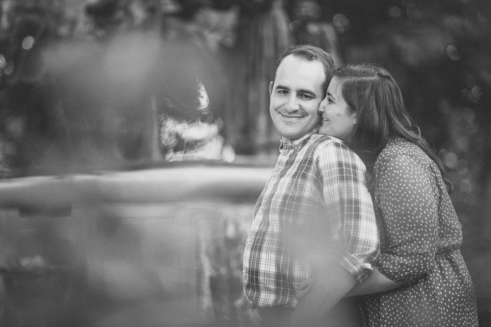 Black and White Engagement Photo