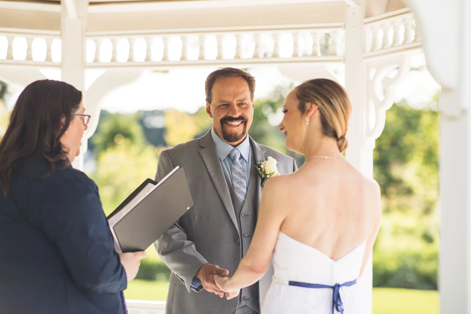 Groom Looks at Bride