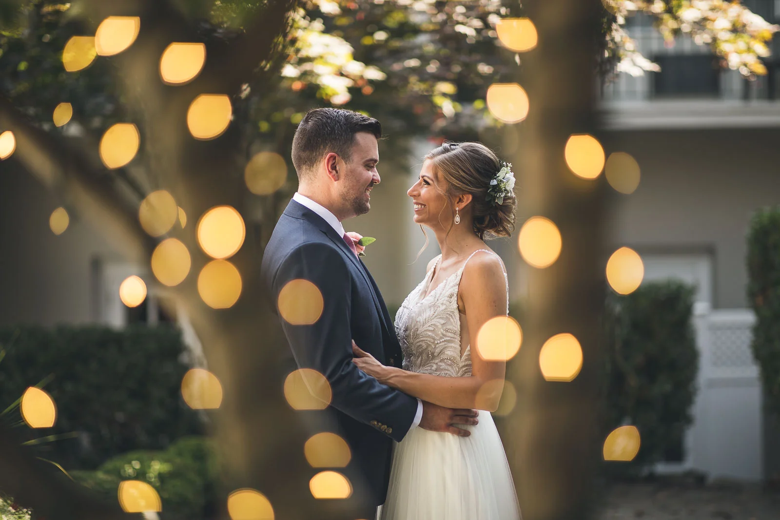Bokeh Wedding Portrait