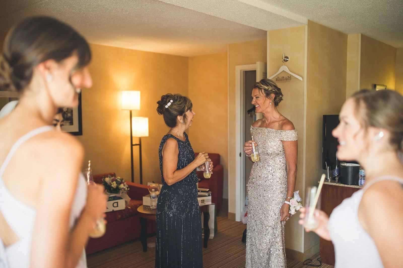 Moms have a happy moment before wedding