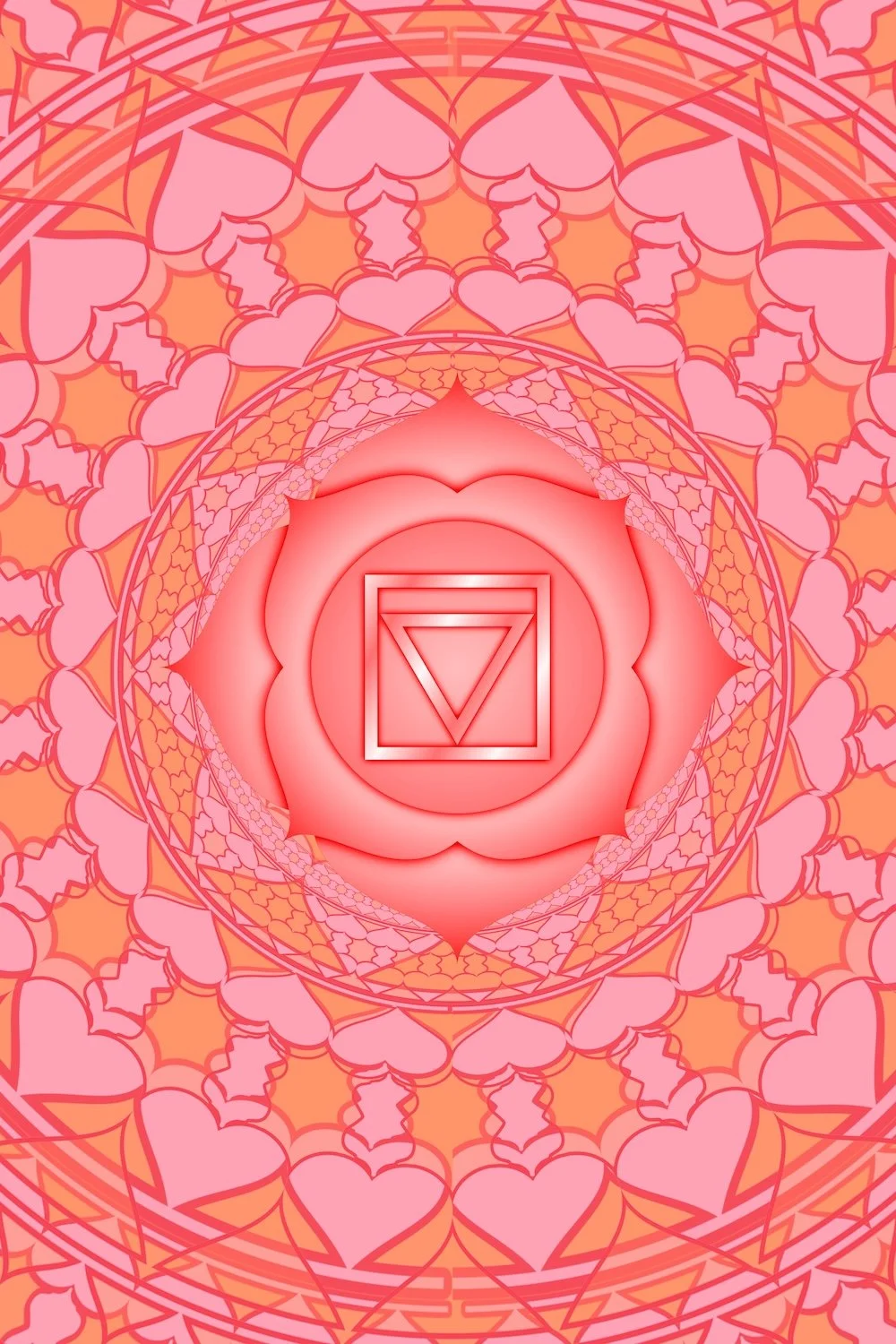 Pastel red and orange mandala by Gerd Altmann from Pixabay
