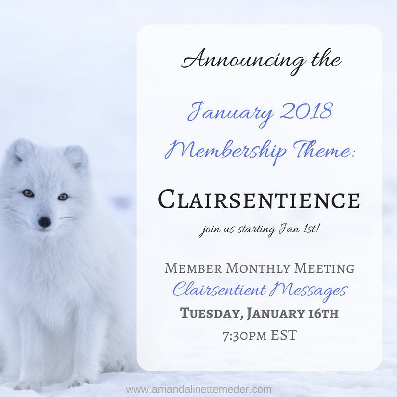 image of a fox standing next to a description of the membership program - Join us for January's Membership This Month on Clairsentience!