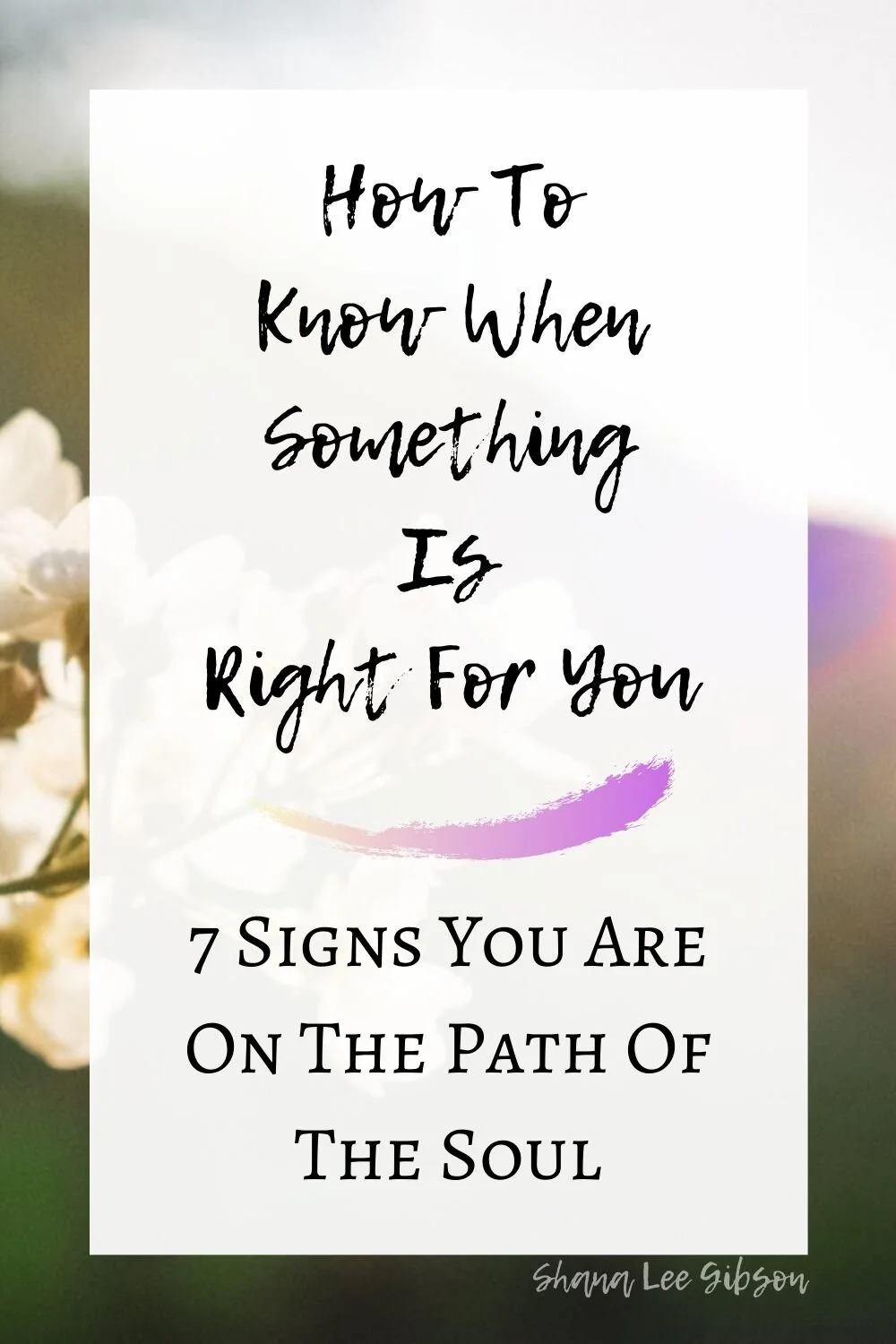 How To Know When Something Is Right For You — Amanda Meder