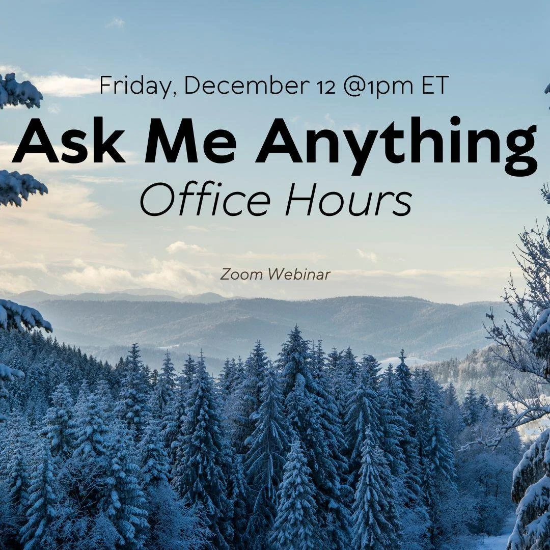 ❄❓Got a question you'd love to get some feedback on? This Friday I'm hosting an open office hours via Zoom! Simply grab the live call-in link on the Member Center's event page to join me LIVE!

To attend, choose your member plan, then anytime between