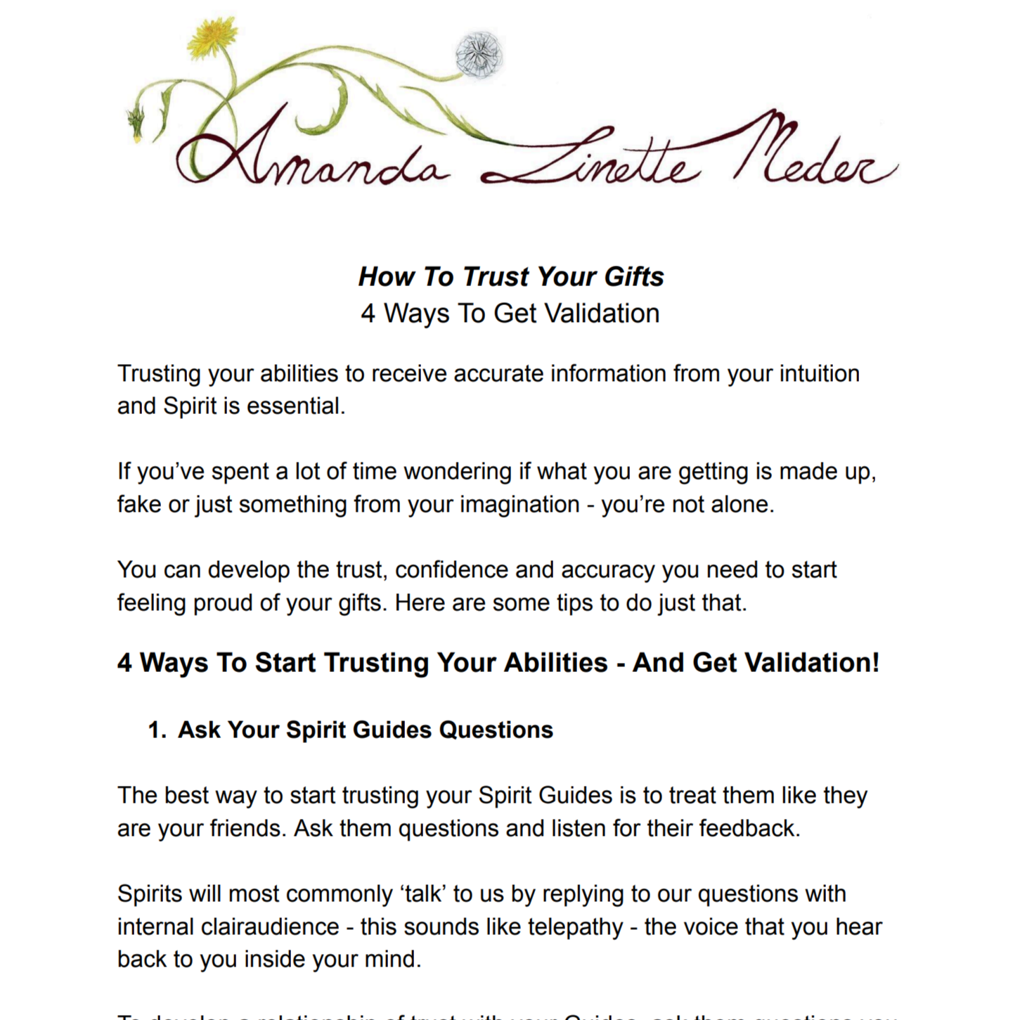  How to trust your gifts sample article 