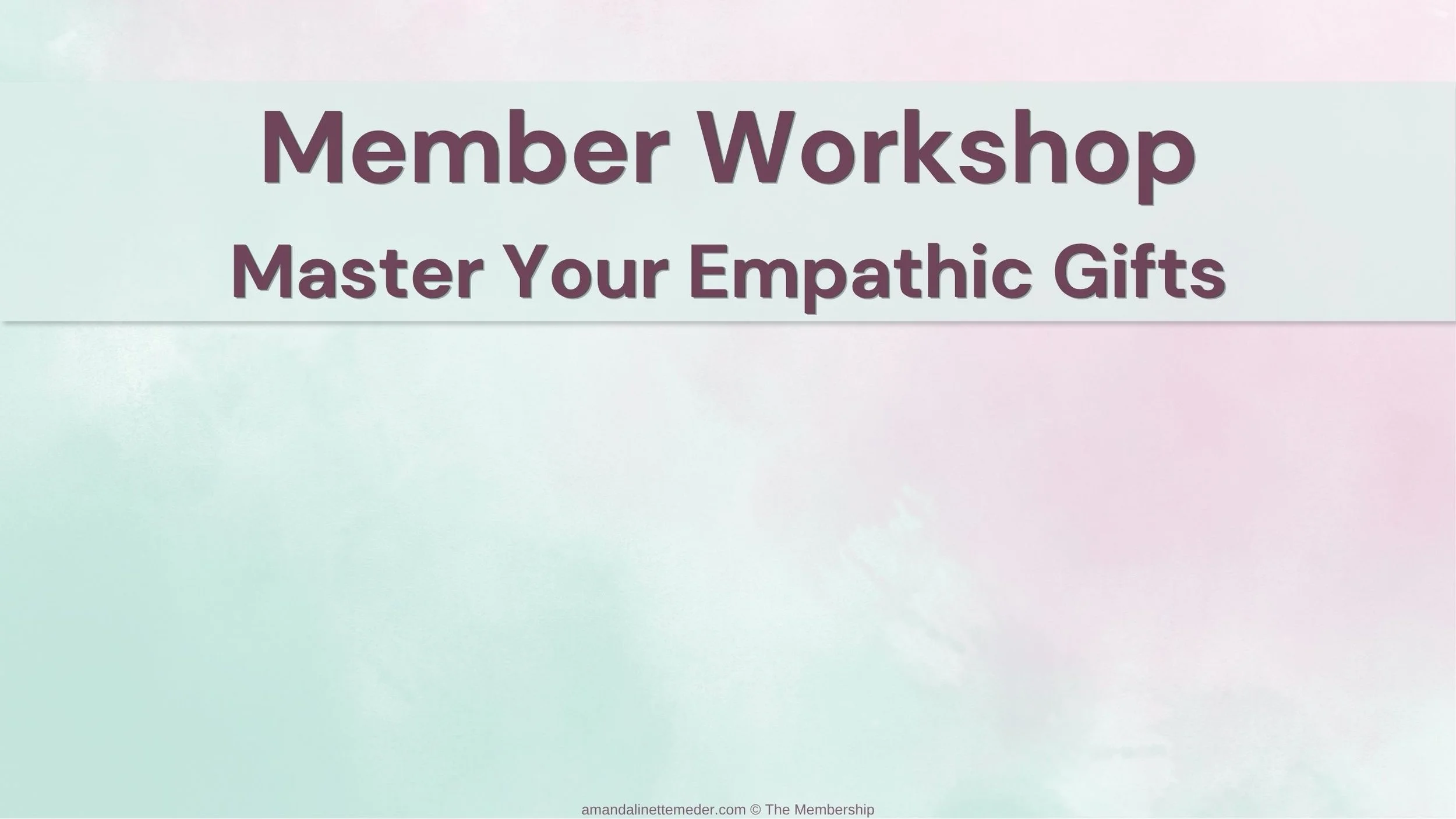 Workshop: Topic TBA