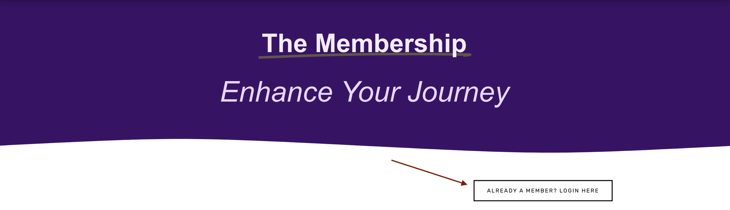 Membership Login Button on the Membership Page