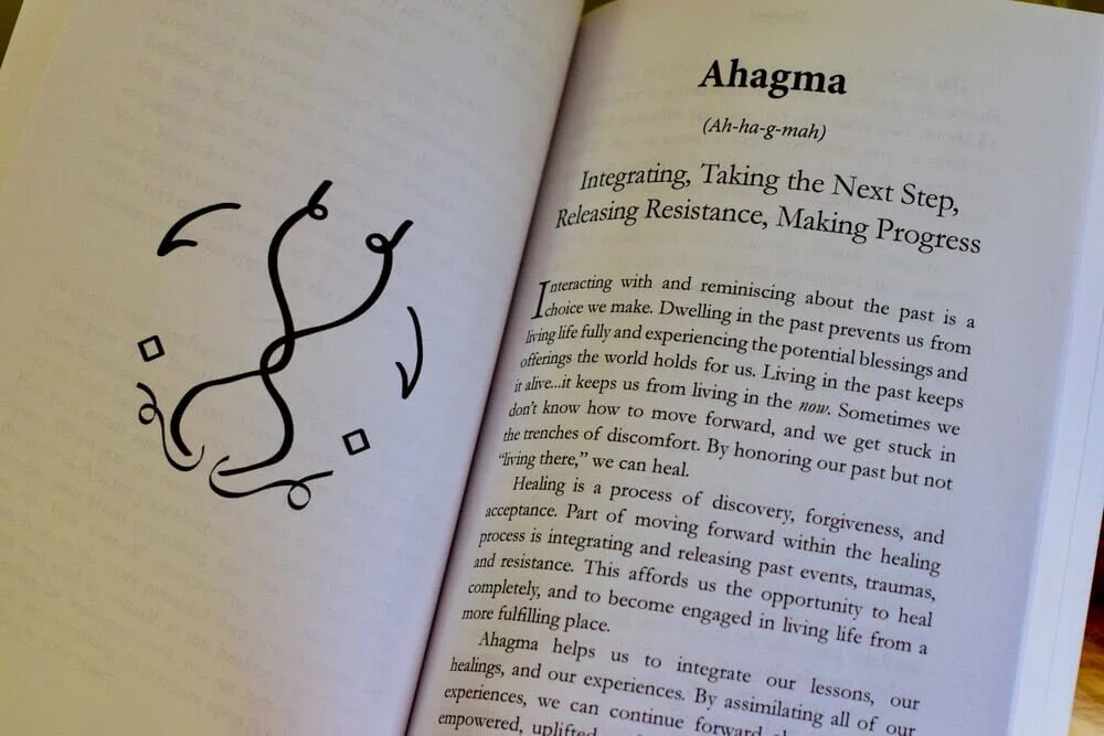 Gifted by Author: Photo of the light code, Ahagma, Inegrating, Taking the Next Step, Releasing Resistance, Making Progress inside book The Little Book of Light Codes