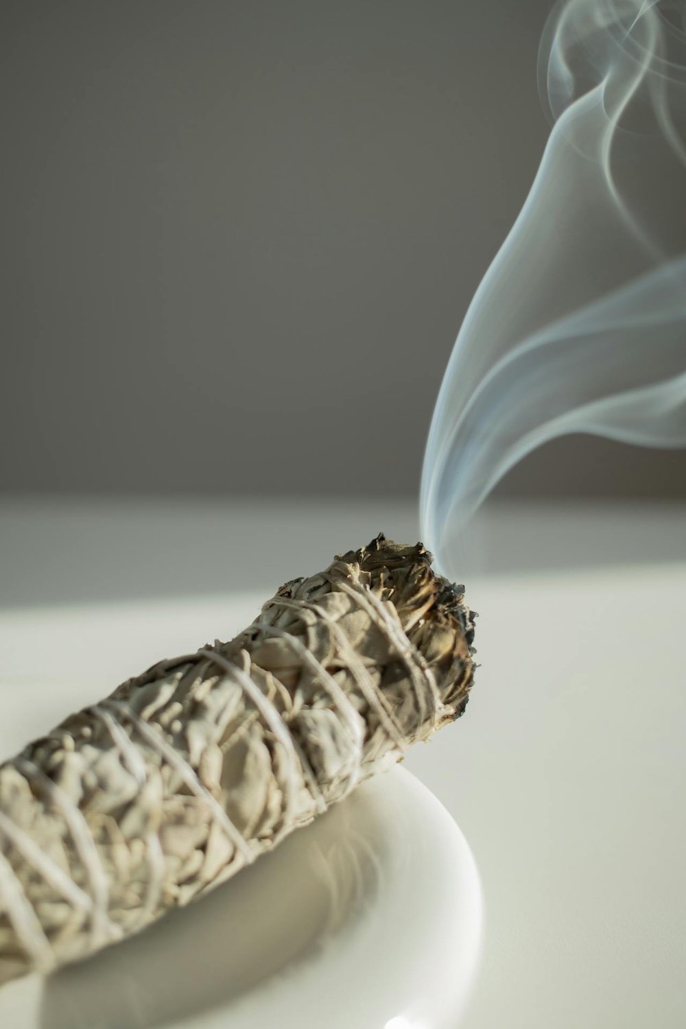 white sage smudge stick smoking