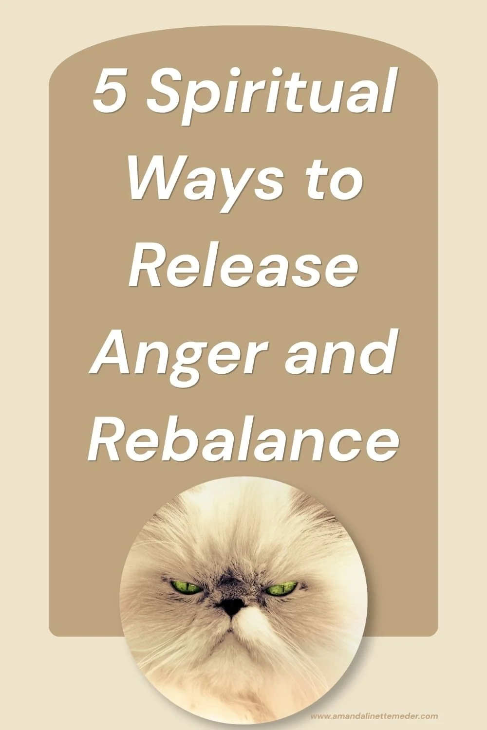 5 Spiritual Ways to Release Anger and Rebalance with text of angry cat face