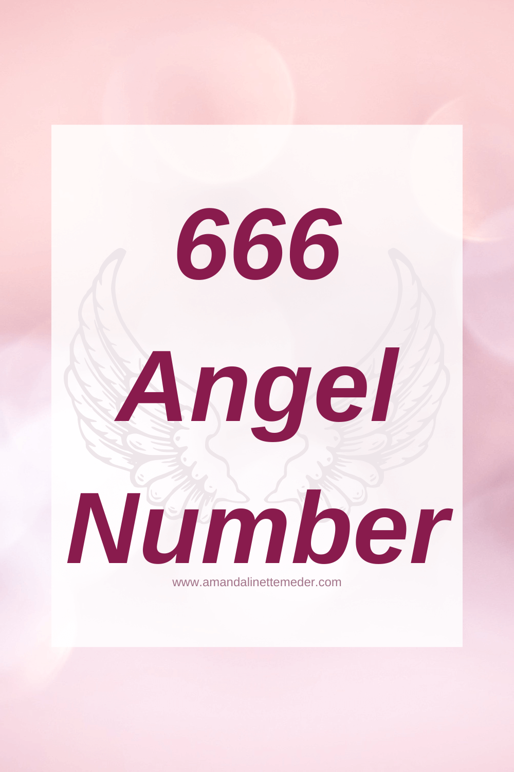 Image of pink bokeh orbs by kytalpa from Pixabay with text overlay 666 Angel Number