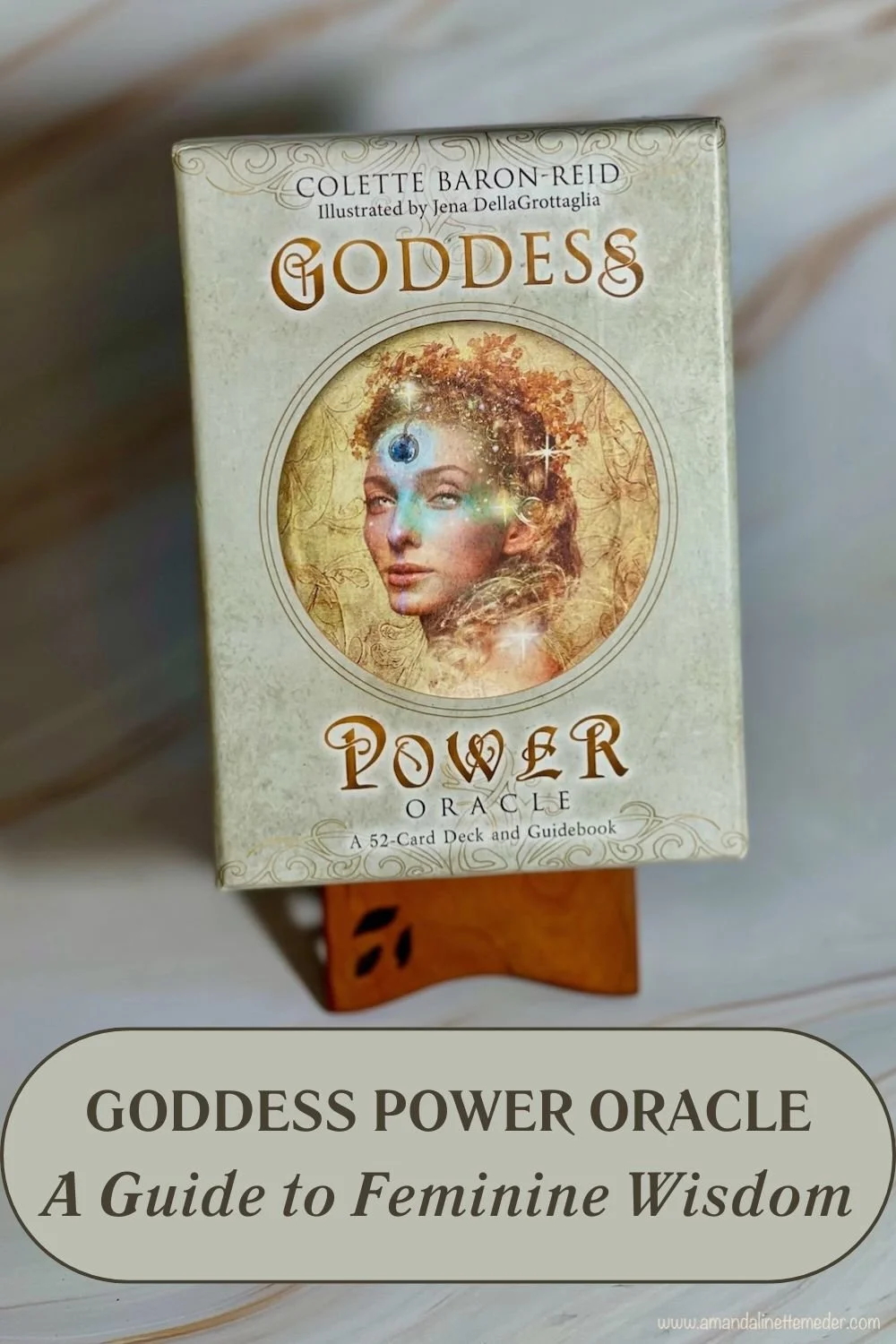 Goddess Power Oracle - A Guide to Feminine Wisdom text overlay oracle deck