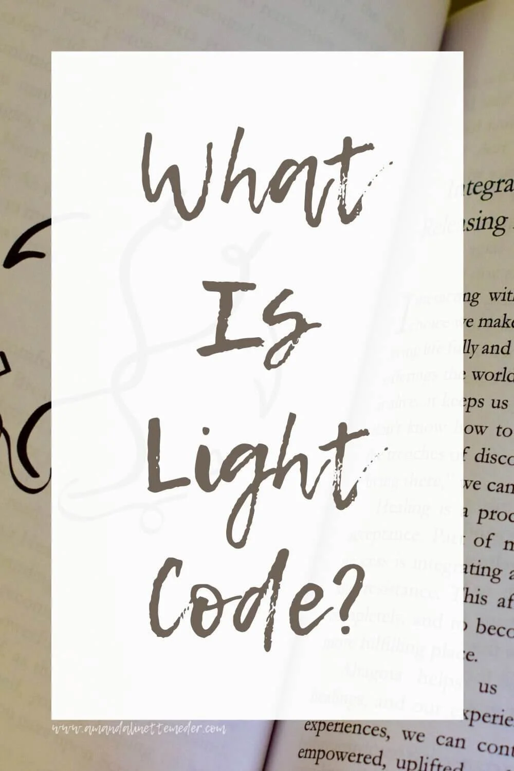 What is Light Code? Photo of text overlay insert of the book, The Little Book of Light Codes. (gifted by Author)
