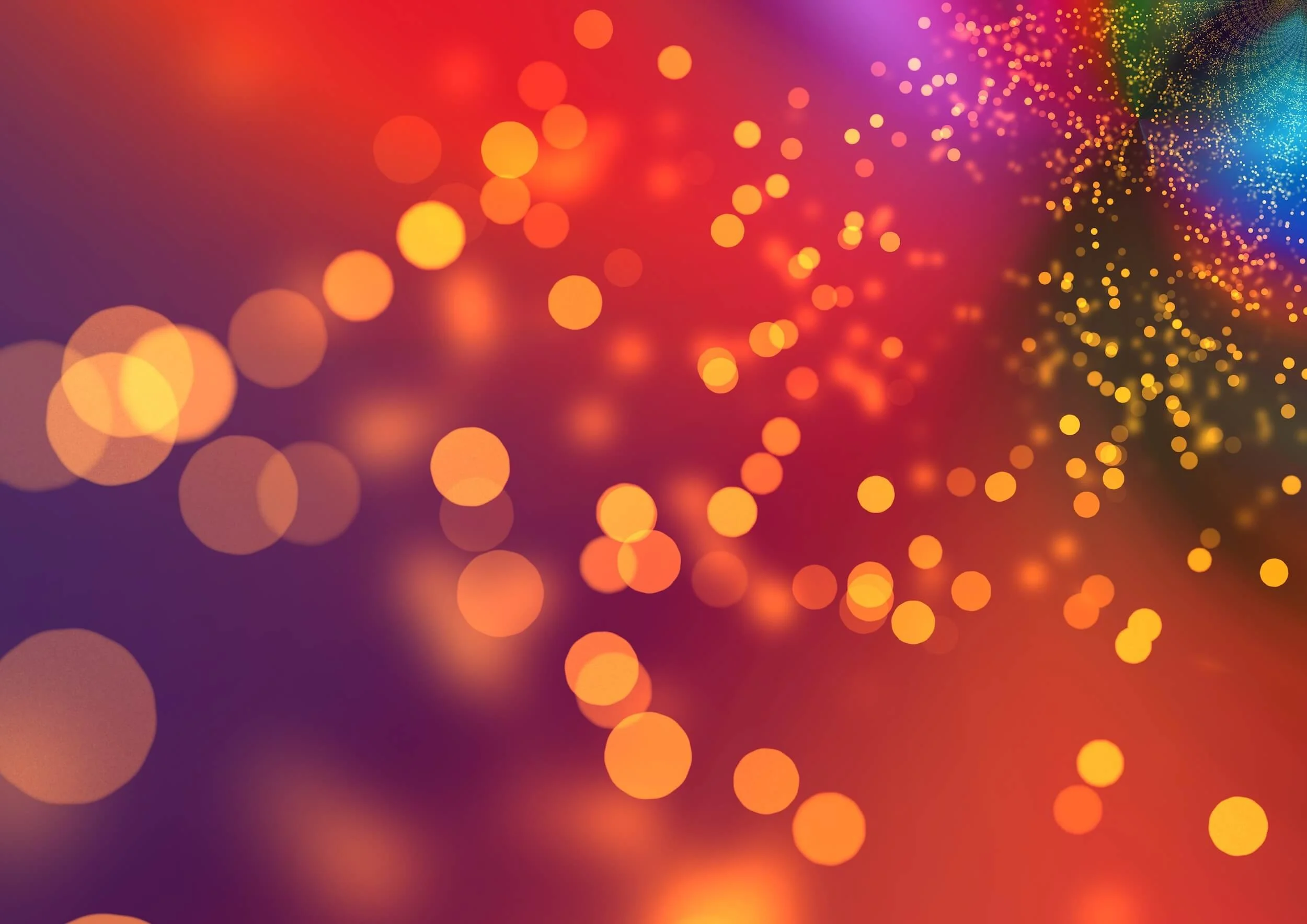 Orange and yellow bokeh orbs on red and purple background by Gerd Altmann from Pixabay