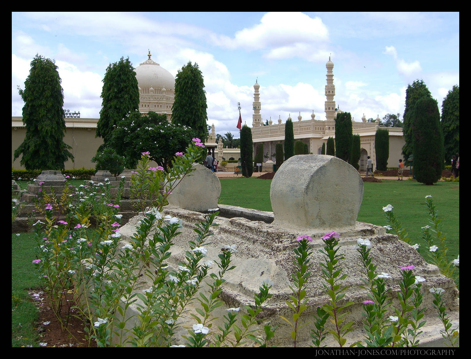 Outside the tomb of Tipu Sultan
