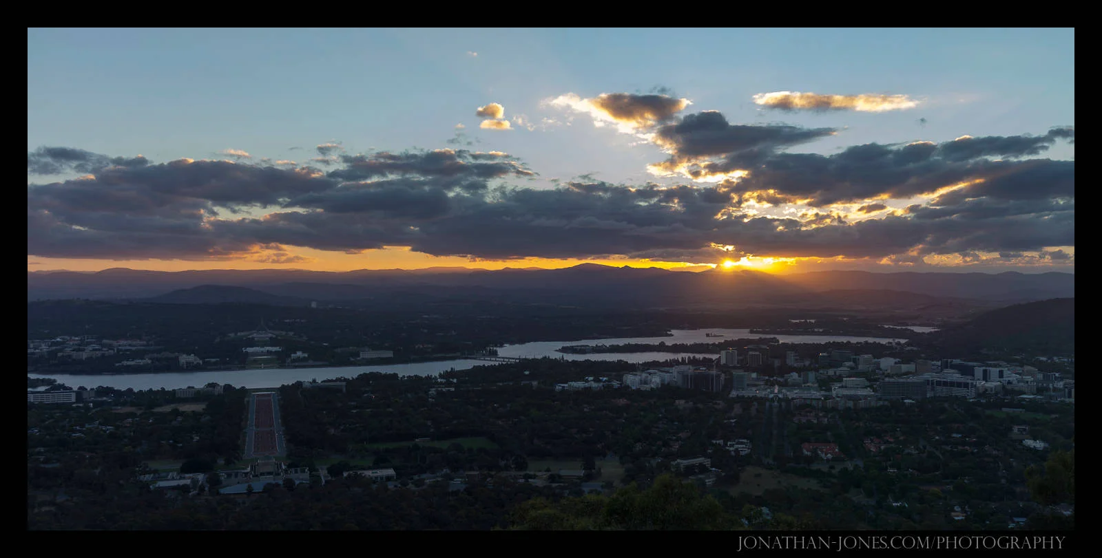 Sunset over Canberra
