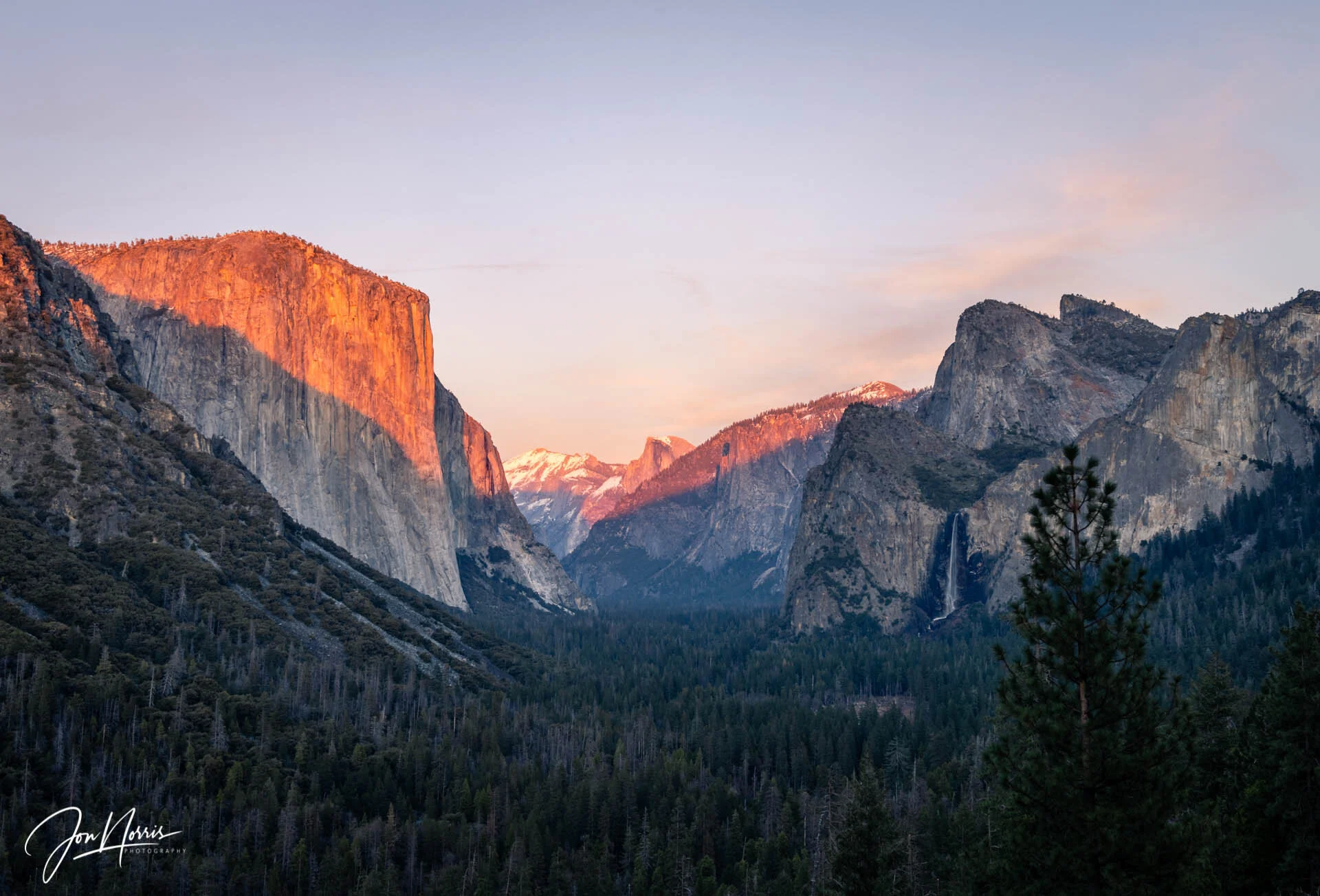 El Capitan, Half Dome, Cathedral Rocks and Bridalveil Falls from Tunnel View (Copy)