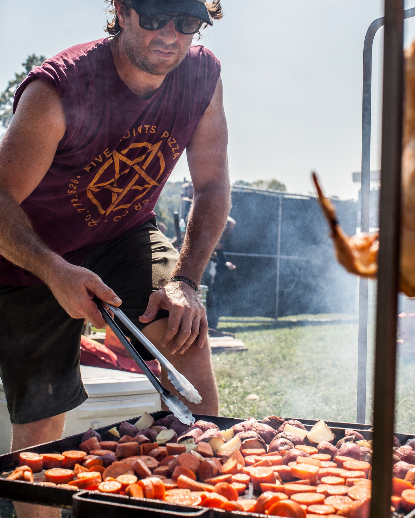 A sample of a plancha, as seen at Bourbon & Beyond with Love & Fire by bonfire cookout. 