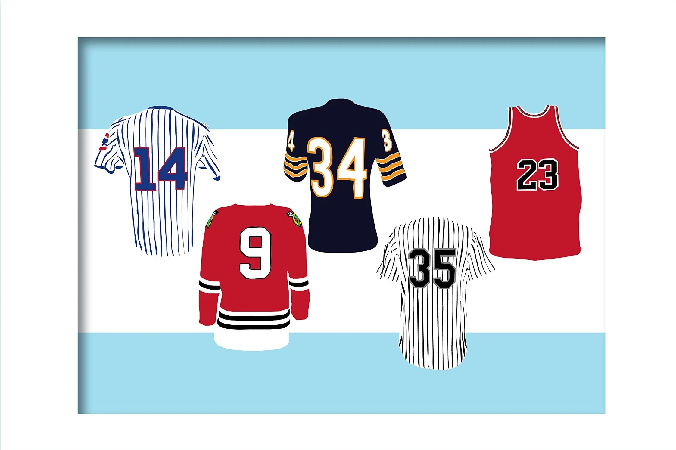 CHICAGO JERSEYS 11 x 14