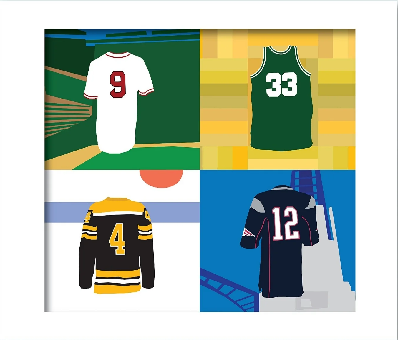 BOSTON JERSEYS 16 x 20 Print