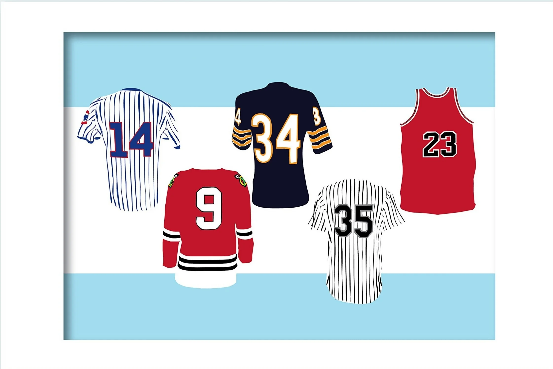 CHICAGO JERSEYS  16 x 20 Print