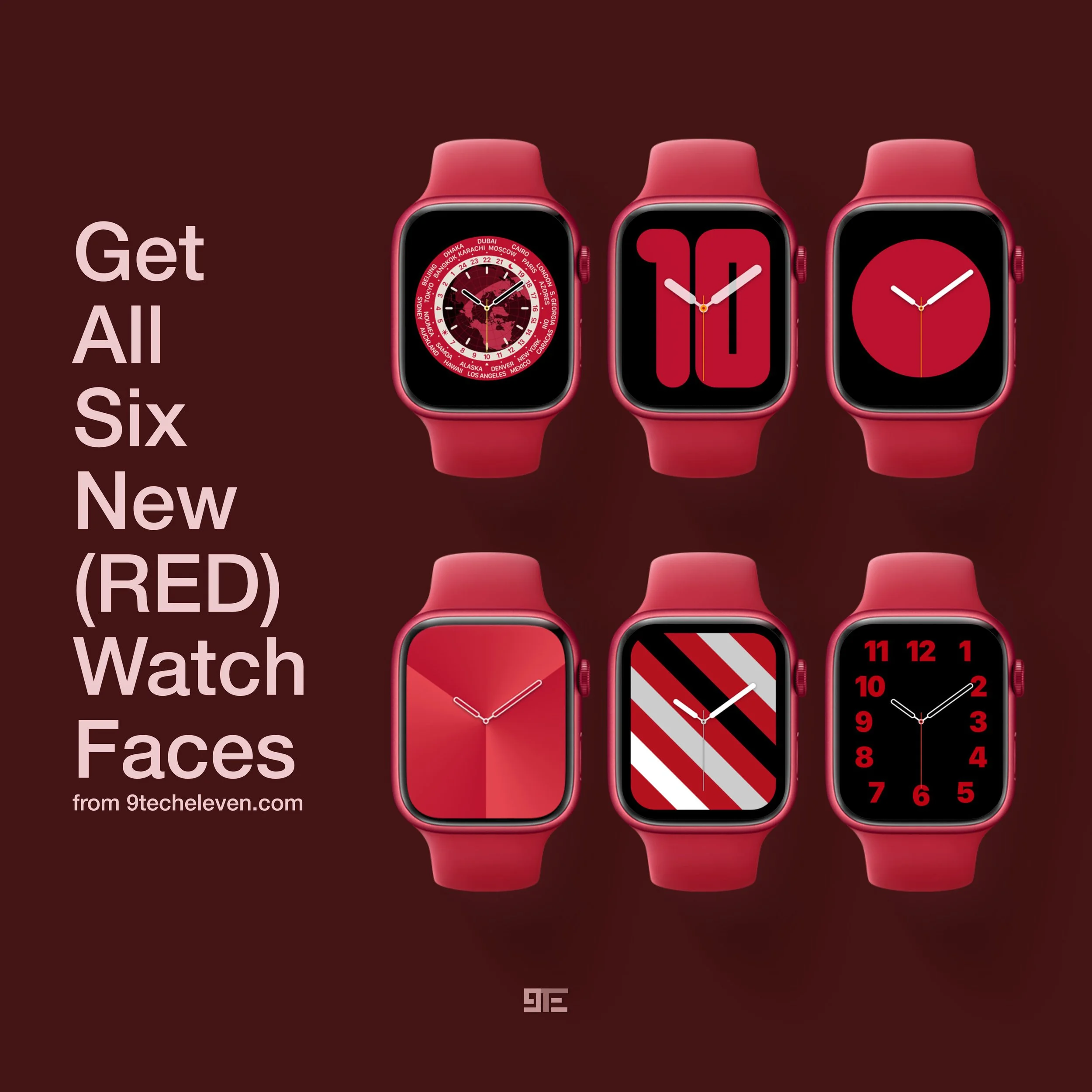 Download All Six New (RED) Apple Watch Faces